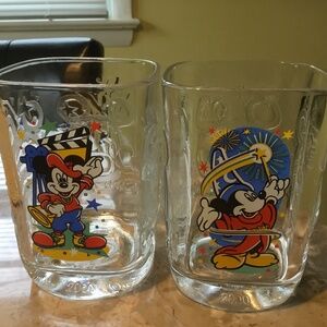 Disney World 2000 McDonald’s Glasses Epcot and MGM (2 Glasses)